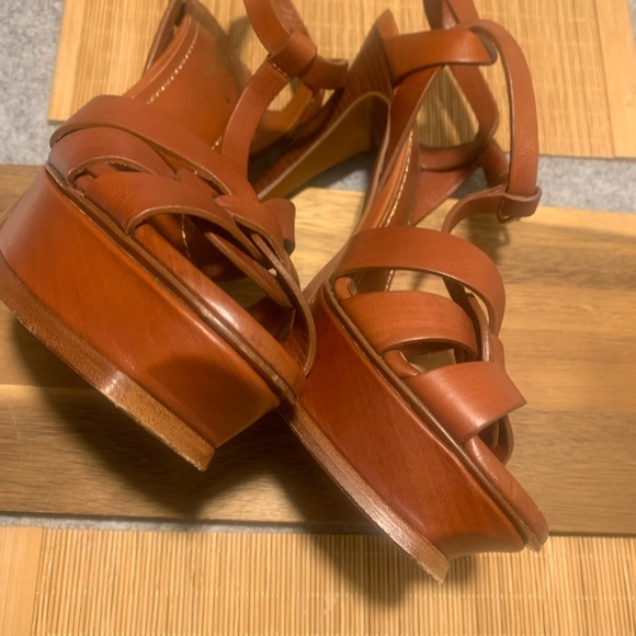 YSL tribute platform sandals tan - Picture 12 of 14